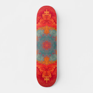 Psychedelic Hippie Blue Orange och Red Mini Skateboard Bräda 18,5 Cm