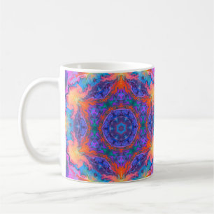 Psychedelic Hippie Blue Orange och Rosa Kaffemugg