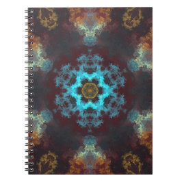 Psychedelic Hippie Flower Blue Red and Gult Anteckningsbok