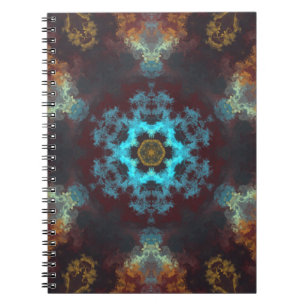 Psychedelic Hippie Flower Blue Red and Gult Anteckningsbok