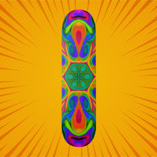 Psychedelic Hippie Flower Rainbow Mini Skateboard Bräda 18,5 Cm
