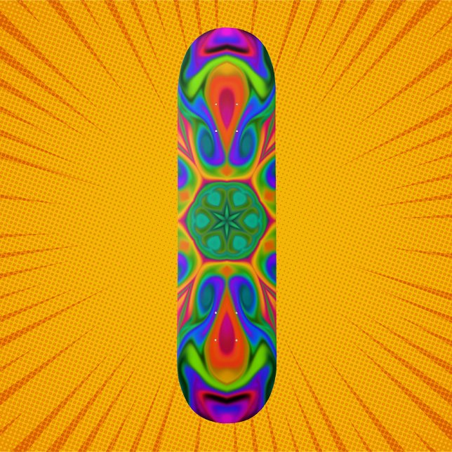 Psychedelic Hippie Flower Rainbow Mini Skateboard Bräda 18,5 Cm (Skapare uppladdad)