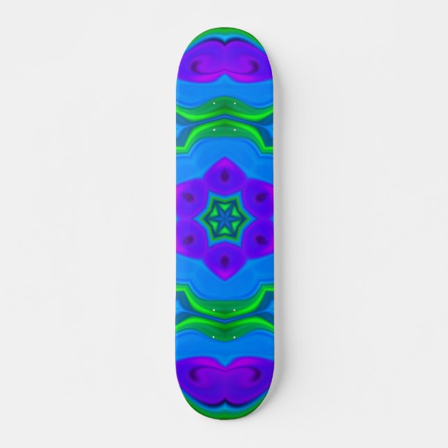 Psychedelic Hippie Flower Rainbow Mini Skateboard Bräda 18,5 Cm (Framsida)