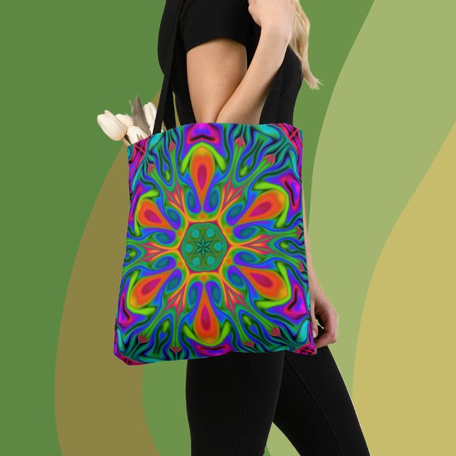 Psychedelic Hippie Flower Rainbow Tygkasse (Skapare uppladdad)