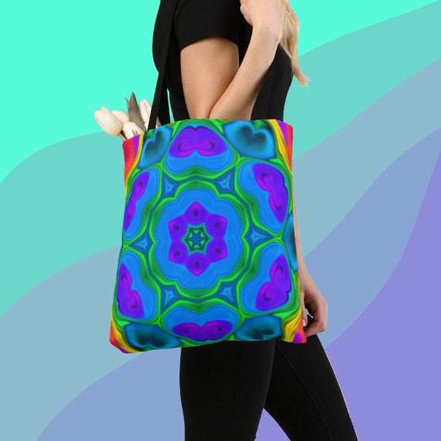 Psychedelic Hippie Flower Rainbow Tygkasse (Skapare uppladdad)