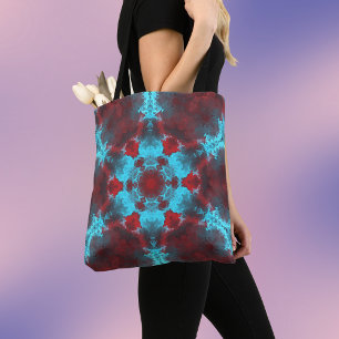 Psychedelic Hippie Flower Red and Blue Tygkasse
