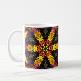 Psychedelic Hippie Flower Red Gult and Lila Kaffemugg
