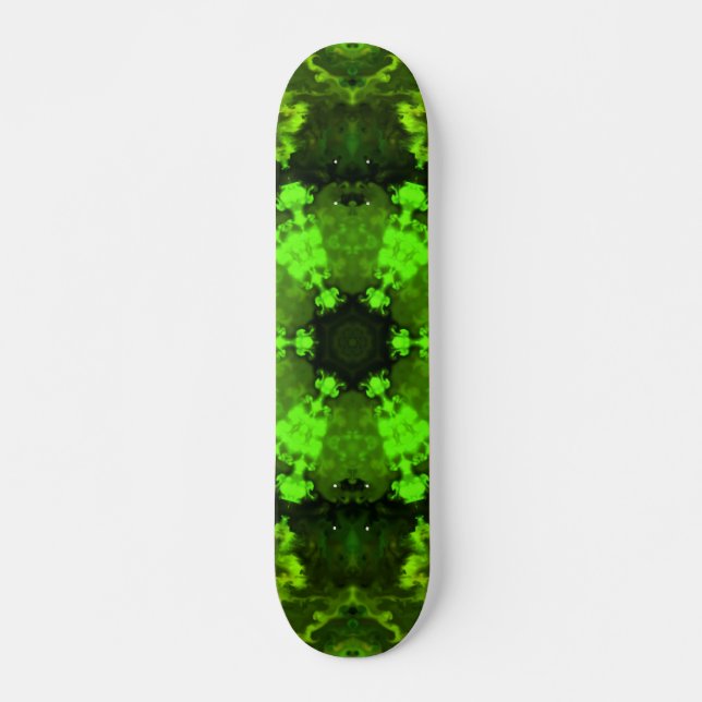 Psychedelic Hippie Grönt Mini Skateboard Bräda 18,5 Cm (Framsida)