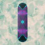 Psychedelic Hippie Lila and Teal Mini Skateboard Bräda 18,5 Cm<br><div class="desc">Den här psykodeliska kaleidoskopdesignen har lila och teal. Vibranta trippelbilder för modern hippie eller någon som kärlek ljusa färger!</div>