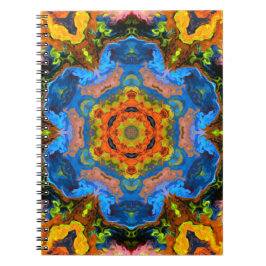 Psychedelic Hippie Orange Blue och Grönt Anteckningsbok