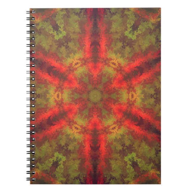 Psychedelic Hippie Red and Gult Anteckningsbok (Framsidan)