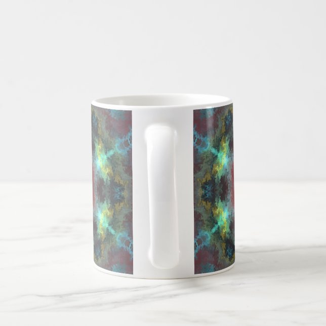 Psychedelic Hippie Red Blue and Gult Kaffemugg (Handtag)
