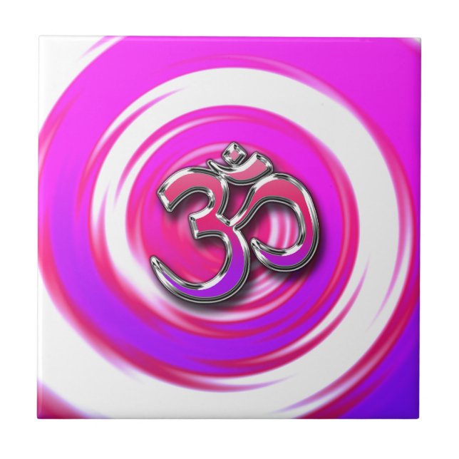 Psychedelic Hippie Stil Yoga Symbol Kakelplatta (Framsidan)