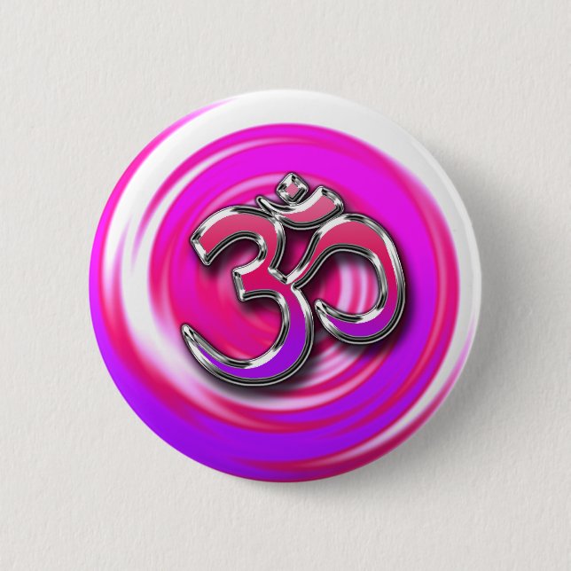 Psychedelic Hippie Stil Yoga Symbol Knapp (Framsida)