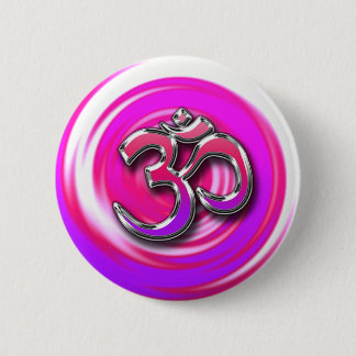 Psychedelic Hippie Stil Yoga Symbol Knapp