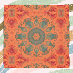 Psychedelic Hippie Teal Orange och Red Sjal<br><div class="desc">Den här psykodeliska kaleidoskop-designen har teal,  orange och rött. Vibranta trippelbilder för modern hippie eller någon som kärlek ljusa färger!</div>