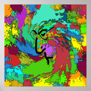 Psychedelic Hippieaffisch Poster
