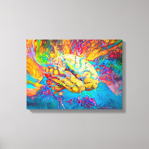 Psychedelic hjärna canvastryck