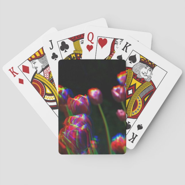 Psychedelic Holographic blommor som leker kort Casinokort (Baksidan)
