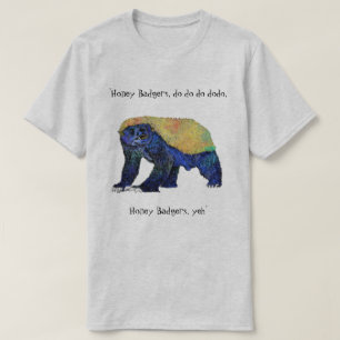 Psychedelic Honey badger Funny Animal Art Slogan T Shirt