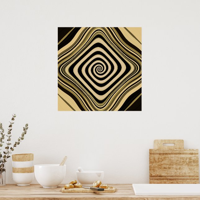 Psychedelic Hypnotic Swirl Vortex Helix Spiral Poster (Kök)