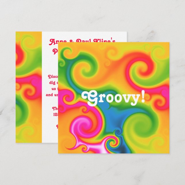 Psychedelic Inbjudningar (Fram/baksida)