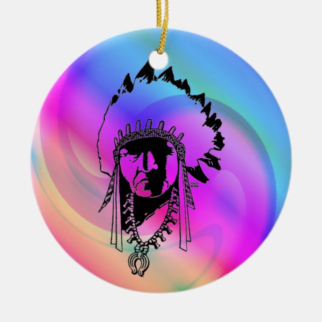 Psychedelic Indian Chief Ornament (Framsidan)