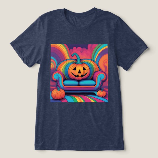 Psychedelic Jack o lantern Soffa T-Shirt (Design Framsida)