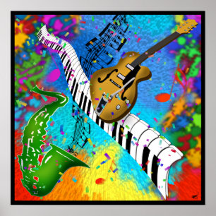 Psychedelic Jazzaffisch Poster