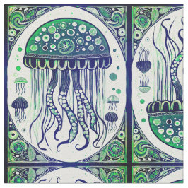 Psychedelic Jellyfish Art nouveau Stil Tyg