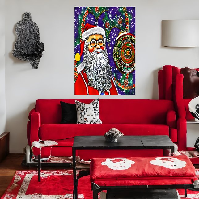 Psychedelic Jultomten Art | AI Art Poster (Skapare uppladdad)