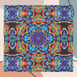 Psychedelic Kaleidoscope Blue Red and Grönt Sjal<br><div class="desc">Den här psykodeliska kaleidoskopblommans design har blå,  röd och grönt. Vibranta trippelbilder för den moderna hippien eller någon som kärlek har en stark funky färg!</div>
