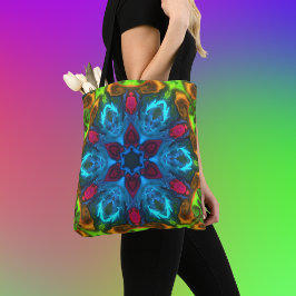 Psychedelic Kaleidoscope Blue Rosa och Grönt Tygkasse