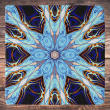 Psychedelic Kaleidoscope Flower Blue och Orange