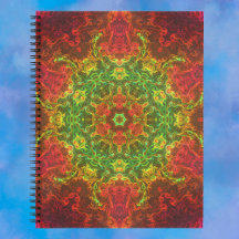 Psychedelic Kaleidoscope Flower Grönt and Red