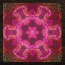 Psychedelic Kaleidoscope Flower Rosa Red and Grönt