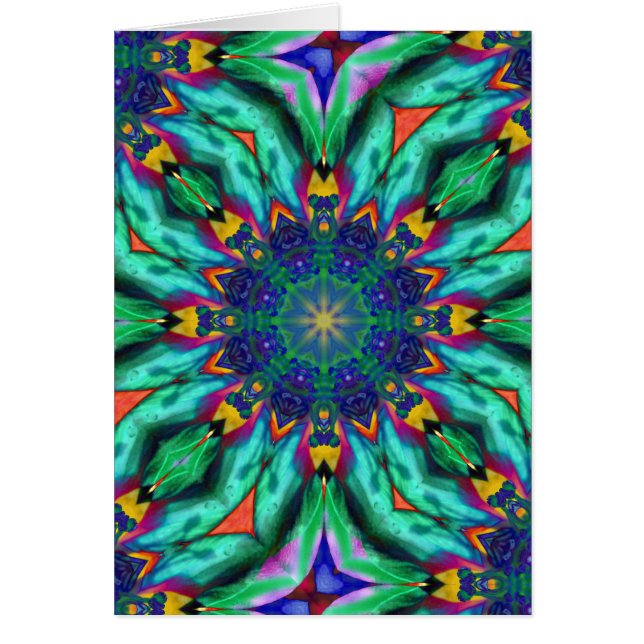 Psychedelic Kaleidoscope för regnbågeMandala Hälsningskort (Framsidan)
