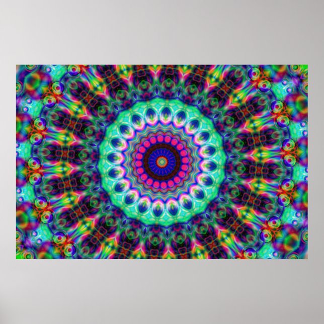Psychedelic Kaleidoscope Konst Poster (Framsidan)