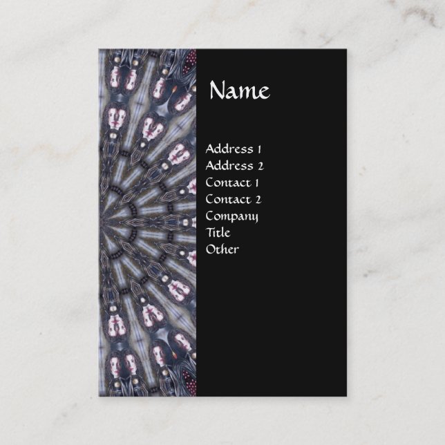 PSYCHEDELIC KALEIDOSCOPE /MYSTIC MEMORIES MONOGRAM VISITKORT (Framsida)