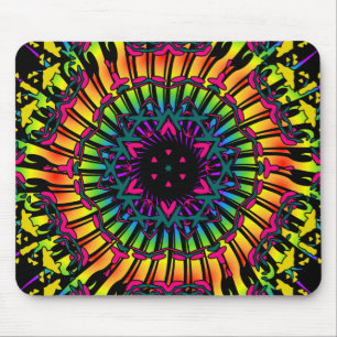 Psychedelic Kaleidoscopekonstverk: Mousepad Musmatta