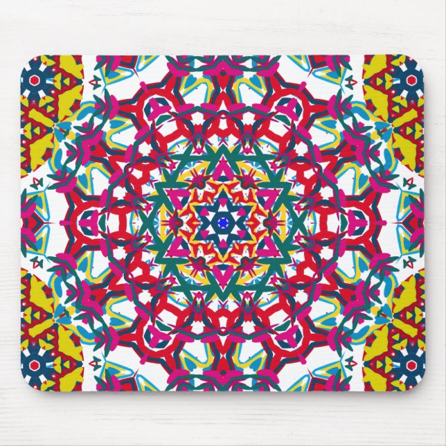 Psychedelic Kaleidoscopekonstverk: Musmatta (Framsidan)