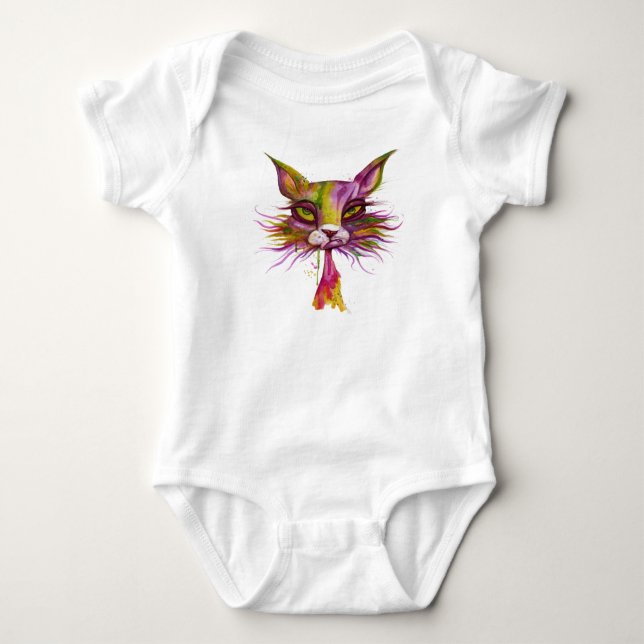 Psychedelic katt t-shirt (Framsida)