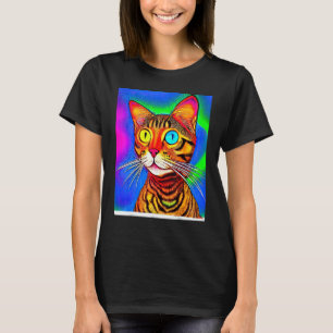 Psychedelic Kattunge Kitten i Kat Stil T Shirt