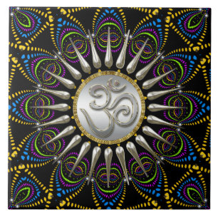 Psychedelic keramiskt stamsilver Om belägger med Kakelplatta