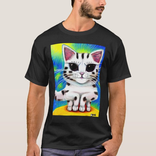 Psychedelic Kitty Kittens  I Katt Stil 3 T Shirt (Framsida)