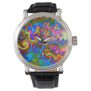 psychedelic klocka-alltidpartytid! neonregnbåge armbandsur