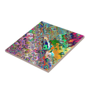 Psychedelic konst kakelplatta