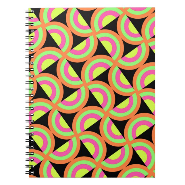 Psychedelic kvadrerar anteckningsbok med spiral (Framsidan)