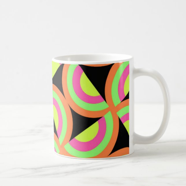 Psychedelic kvadrerar kaffemugg (Höger)