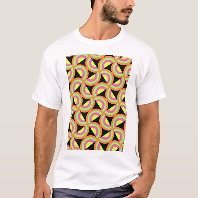 Psychedelic kvadrerar tee shirt (Framsida)